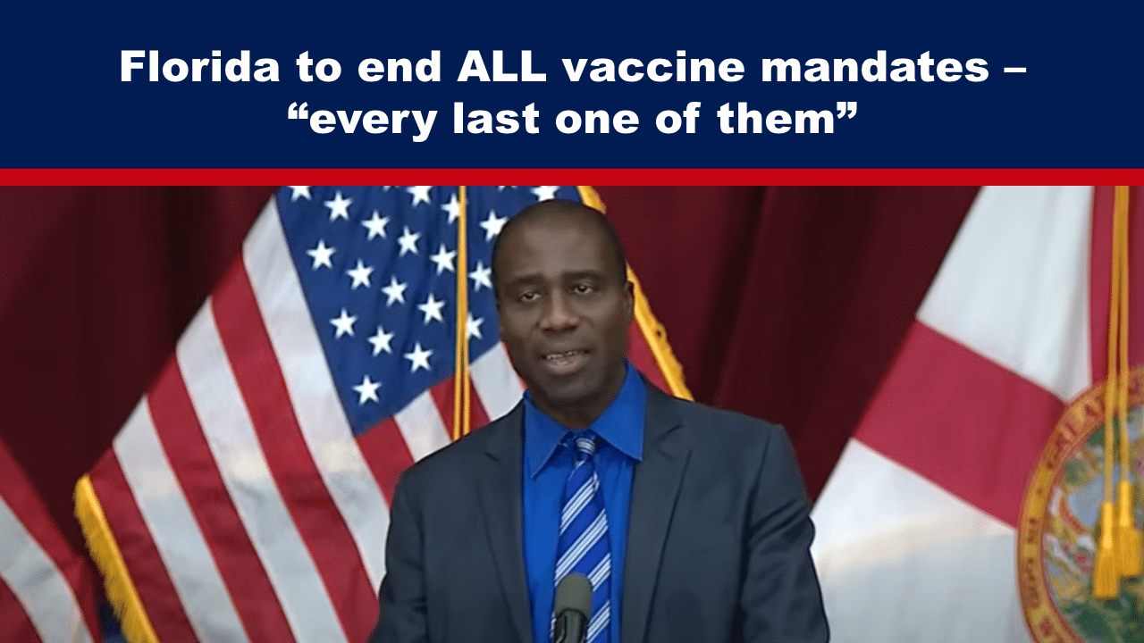 Expose News Speaker announces Florida to end all vaccine mandates—every last one of them. American flags in the background. - The Expose Expose News Speaker announces Florida to end all vaccine mandates—every last one of them. American flags in the background.