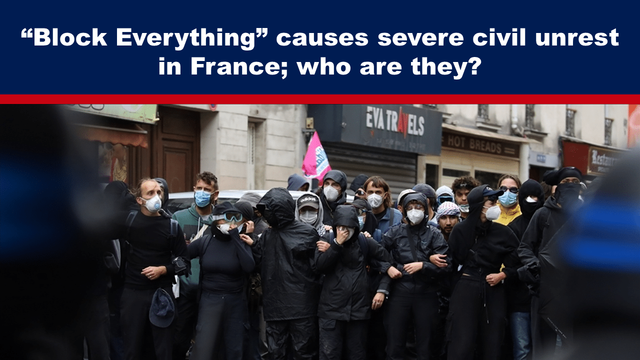 - The Expose Expose News: Crowd of masked protesters in France amid "Block Everything" civil unrest, sparking curiosity about their identity and motives.
