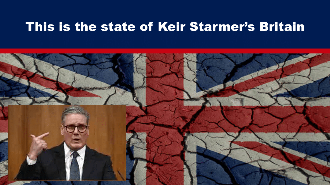 - The Expose Expose News: Cracked Union Jack backdrop with a politician gesturing, labeled "This is the state of Keir Starmer’s Britain". Vibrant and eye-catching political imagery.