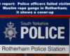 Expose News: Rotherham Police Station sign; new report claims police failed victims of Muslim rape gangs, sparking cover-up controversy.